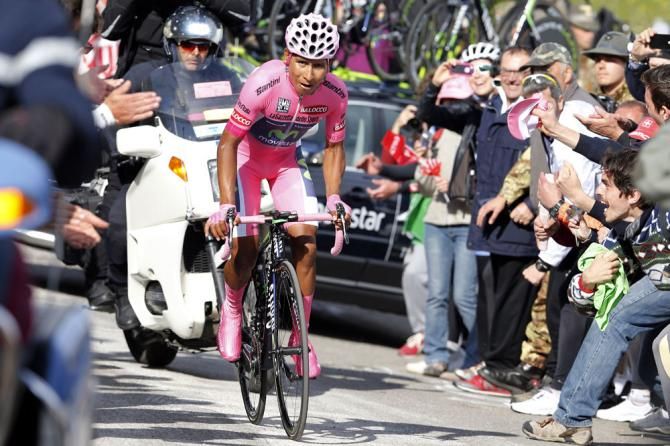 Nairo Quintana (Movistar) out of the saddle