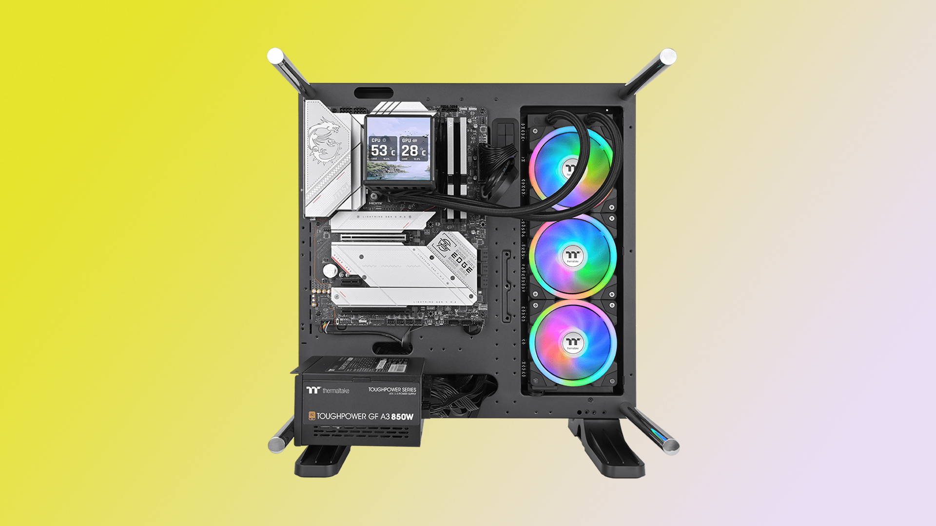 The Thermaltake Minecube 360 Ultra ARGB Sync AIO liquid cooler installed on a PC