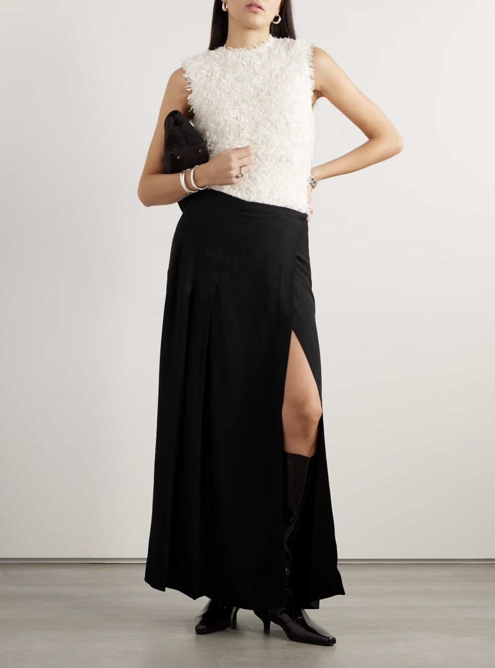 TOTEME, Pleated Crepe Maxi Wrap Skirt