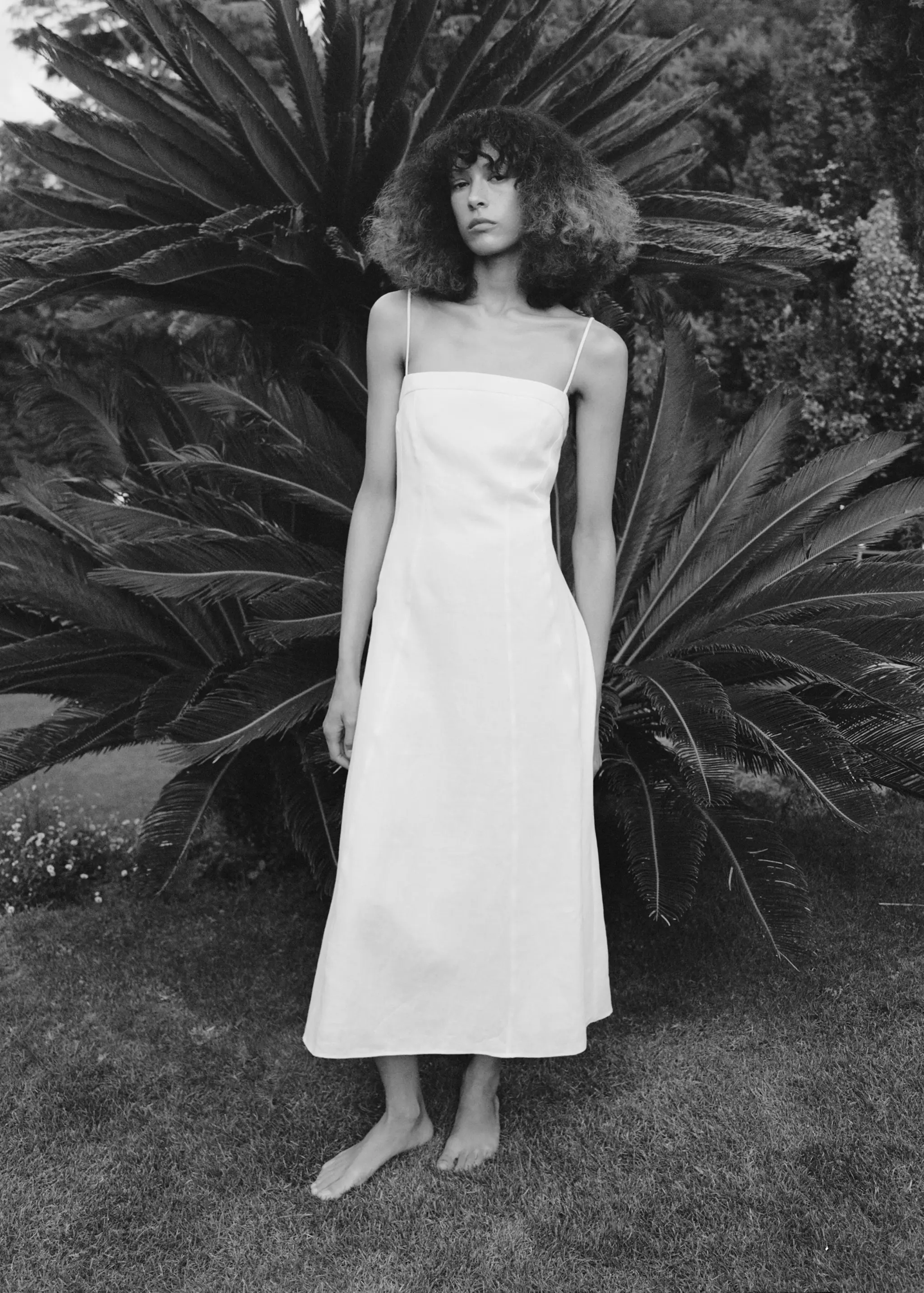 100% Linen Dress With Stitch Detailing - Women | Mango United Kingdom