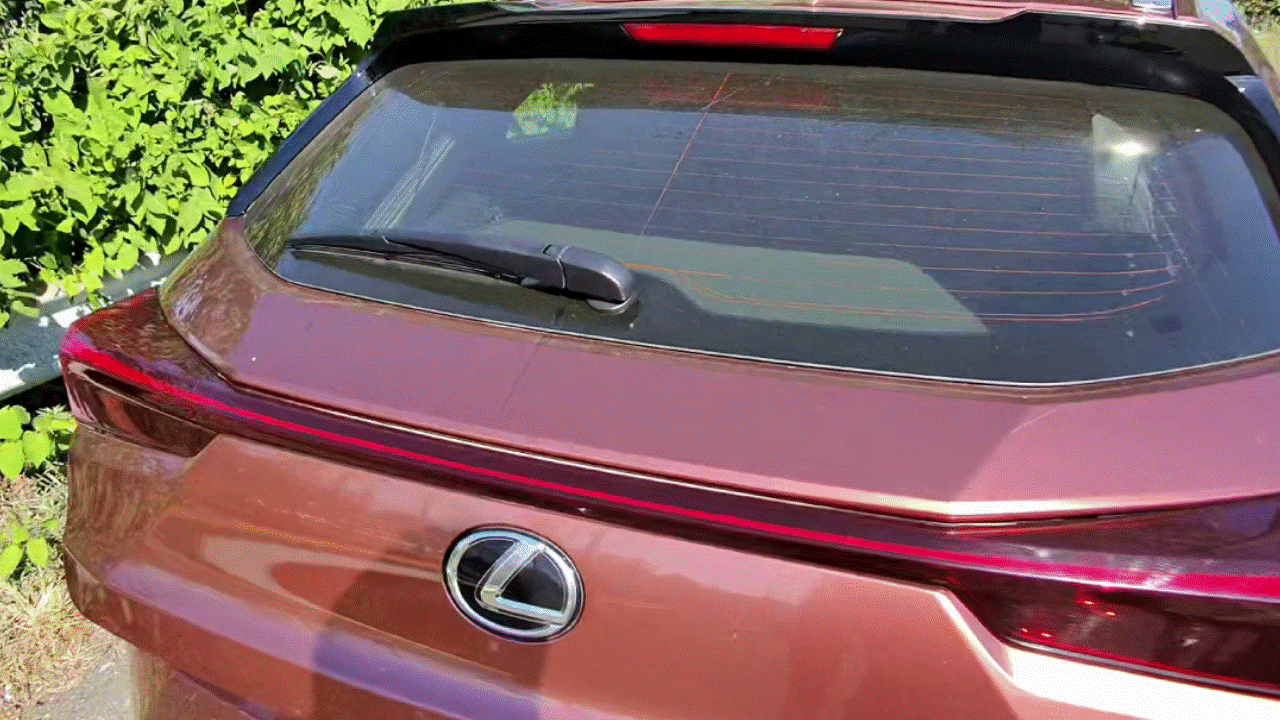 2025 Lexus UX 300h Premium AWD trunk animation.