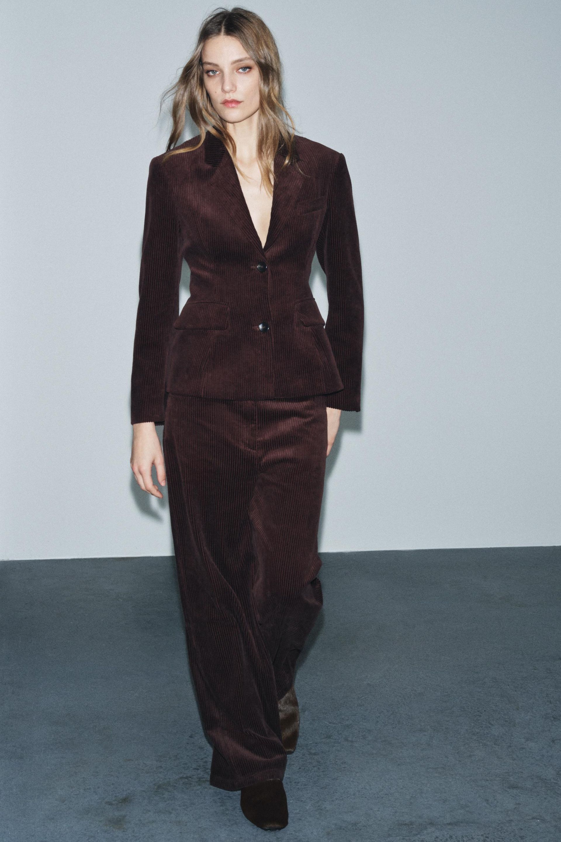 Zw Collection Wide-Leg Corduroy Trousers