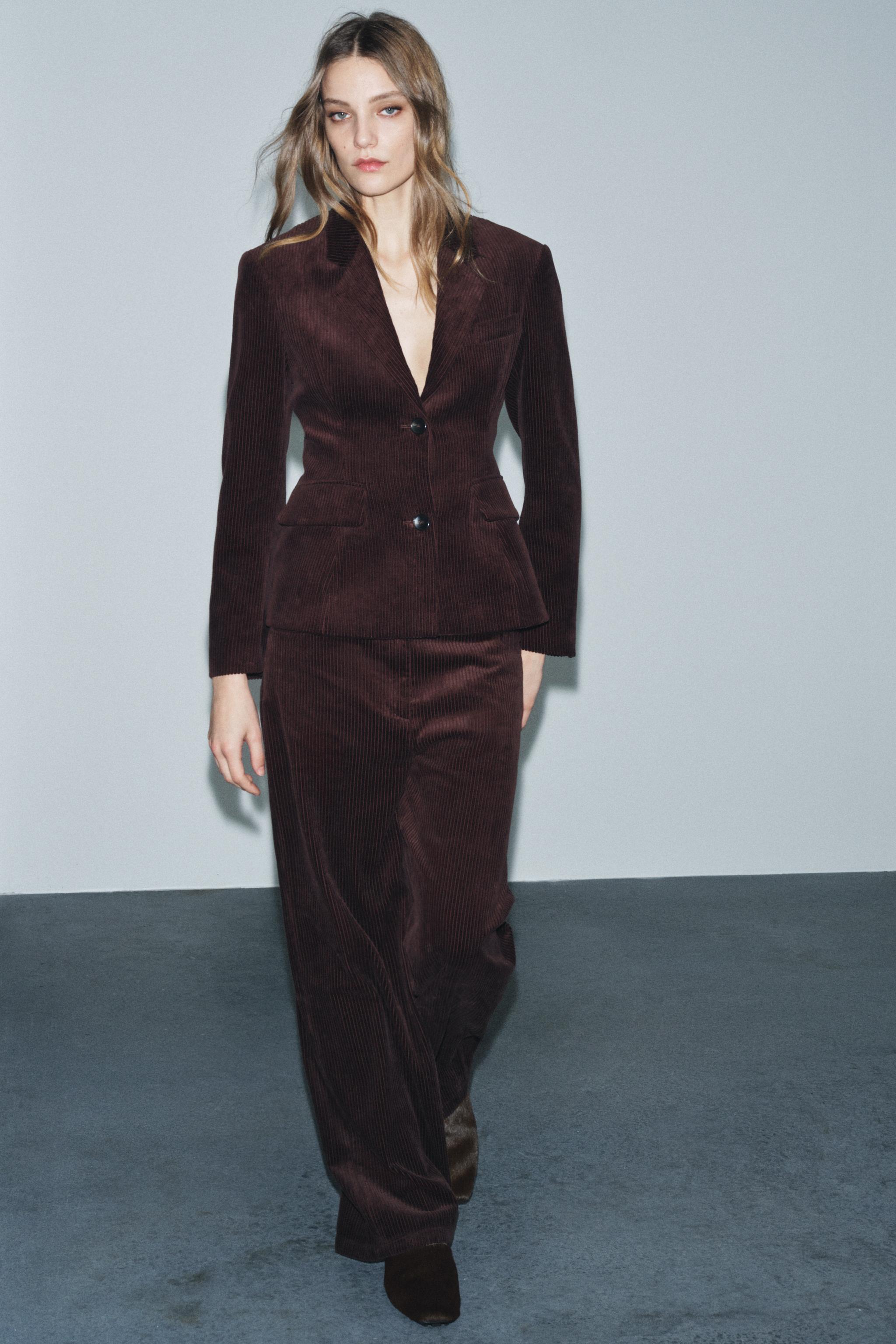 Zw Collection Wide-Leg Corduroy Trousers