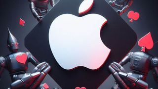 Apple logo with robots