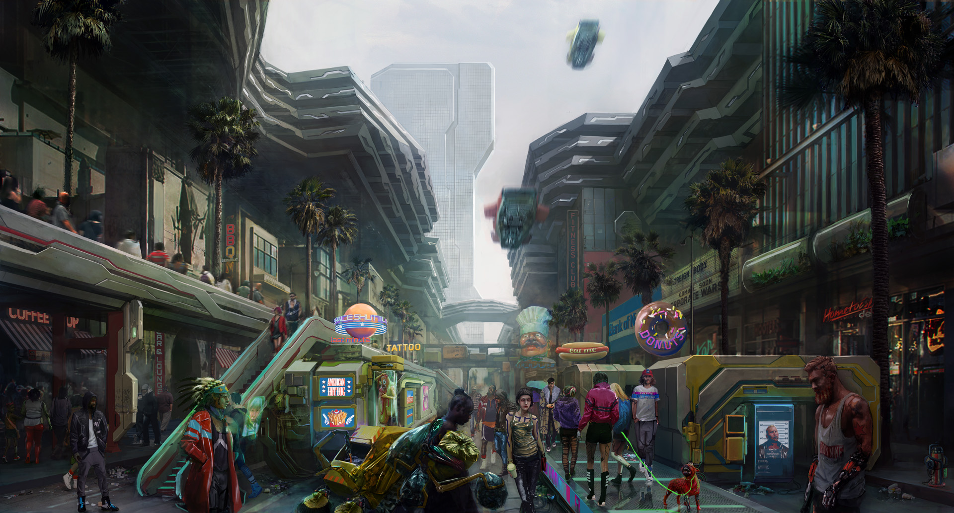 The Latest Cyberpunk 2077 Concept Art Shows Gang Controlled Heywood Pc Gamer