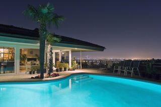 pool house ideas: large pool house in LA