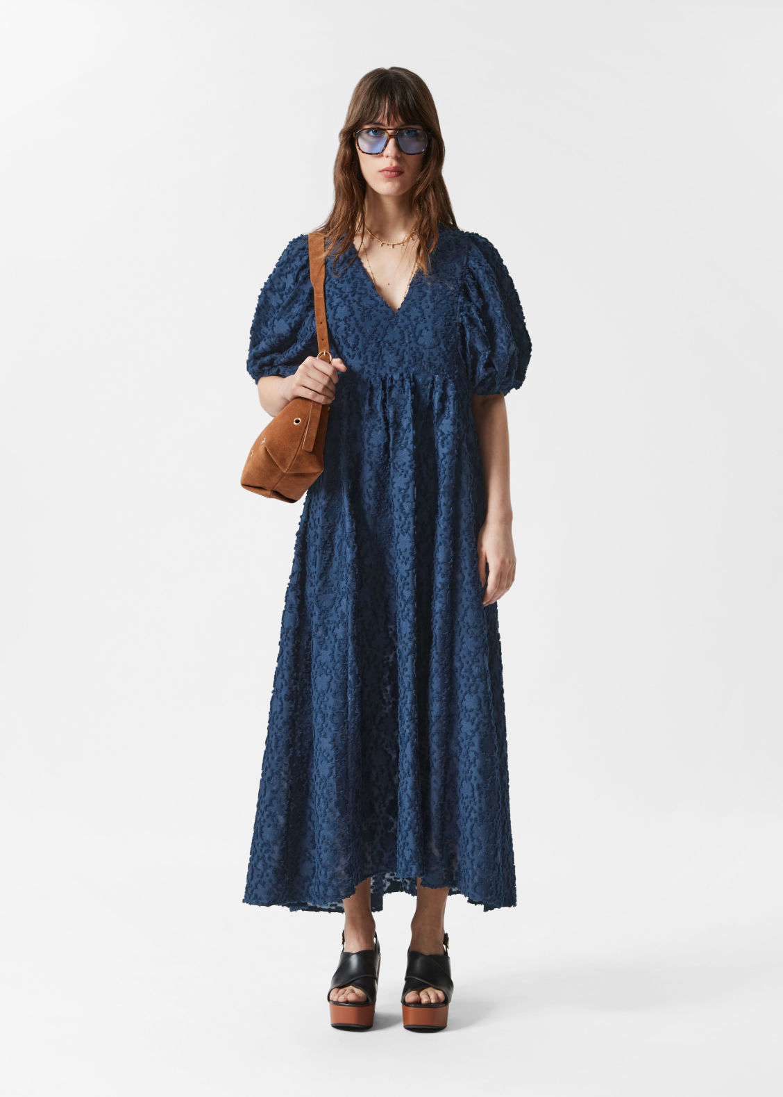 Puff-Sleeve Maxi Dress