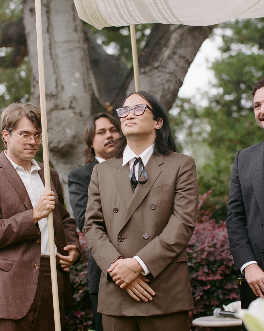 Images of sophia and mik at their ceremony.