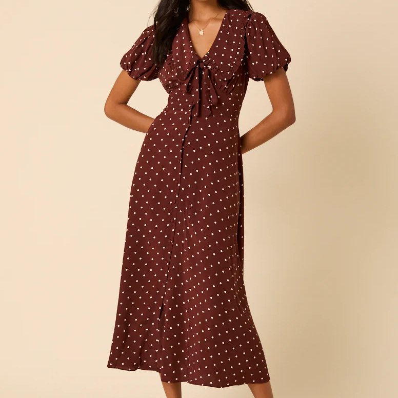 Nobody's Child Brown Polka Dot Dress
