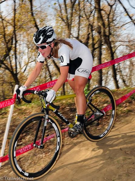 Chloe Forsman (Crank Bros) having one of her best cyclo-cross races ever