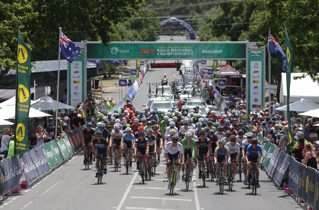 The racing gets underway for the U23 peloton