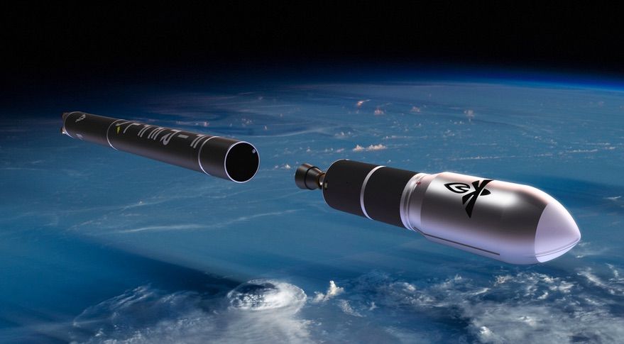 A visualization of Firefly Aerospace&#039;s Alpha launch vehicle.