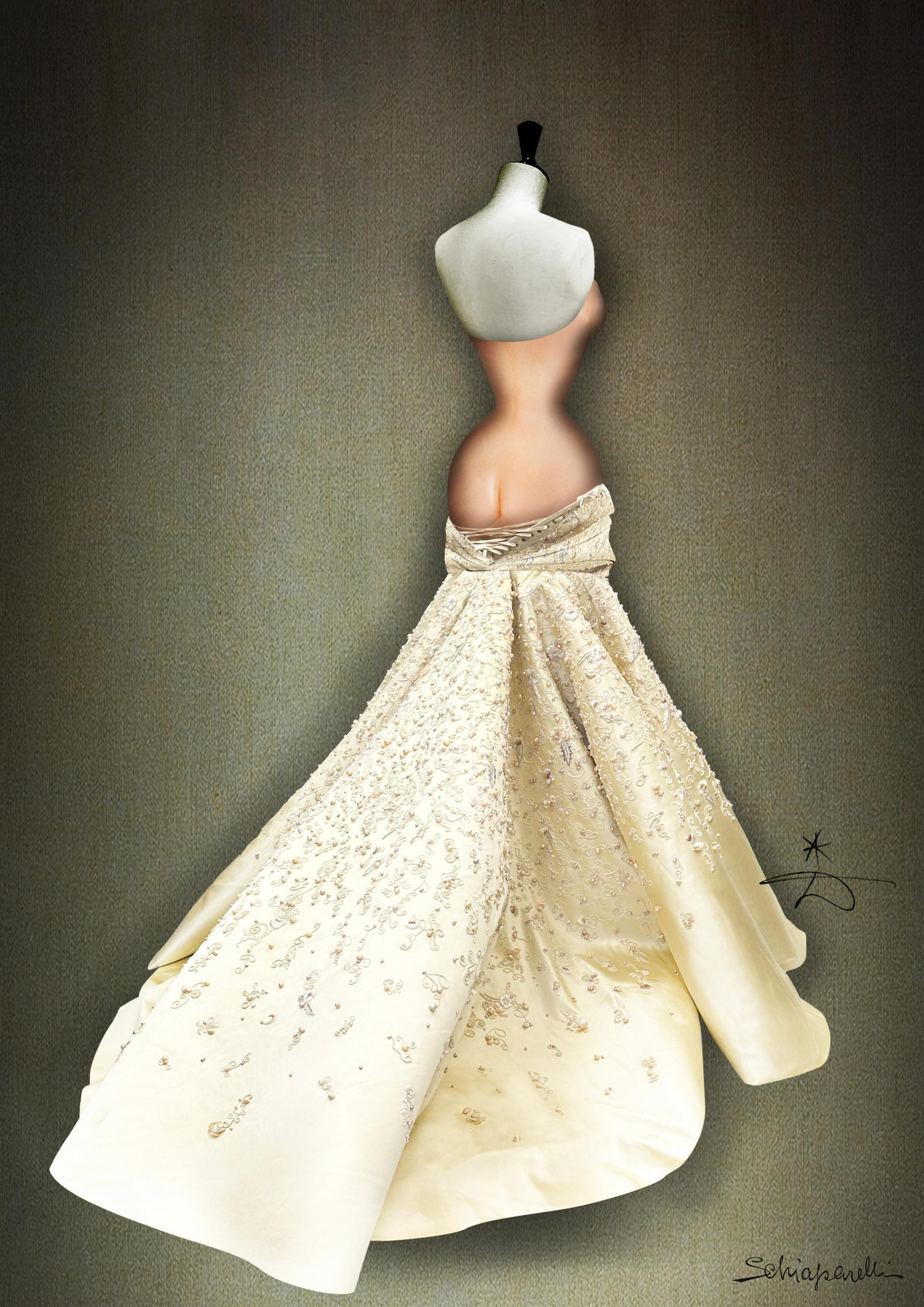 images of jenner's SCHIAPARELLI custom dress.