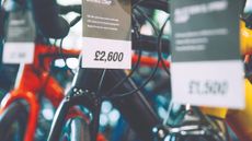 Image of bike line up with price tag attached