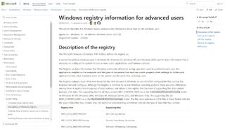 Windows registry