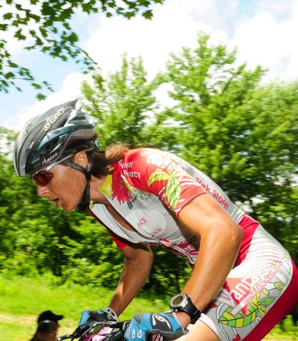 Anina Aaron on the fire road climb.