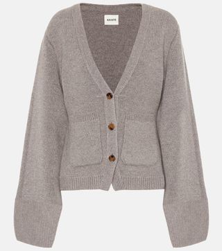 Rotgraue Strickjacke