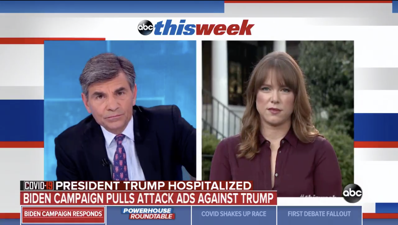 George Stephanopoulos and Kate Bedingfield.