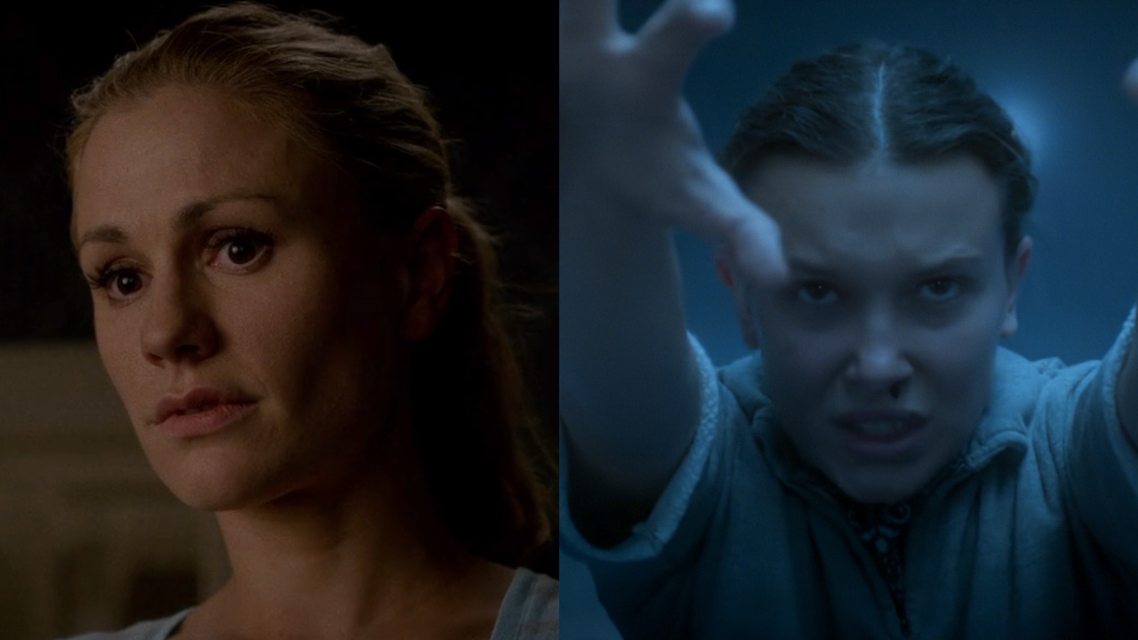 Sookie from True Blood and Eleven rom Stranger Things side by side 
