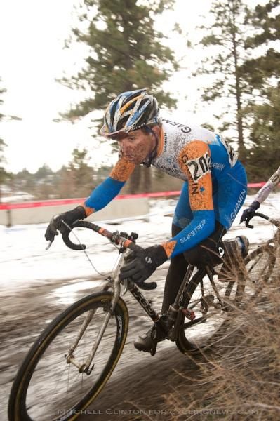 Danny Summerhill (Garmin) finesses his way around a slippery corner