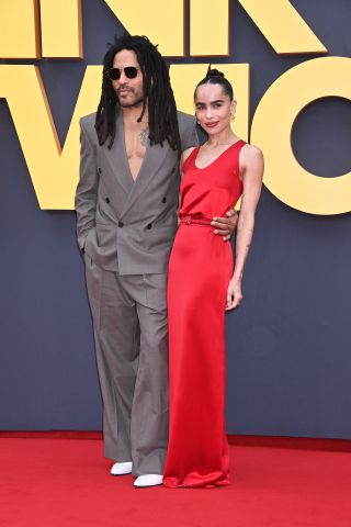 Lenny Kravitz and Zoe Kravitz attend the European Premiere of "Blink Twice" at Odeon Luxe Leicester Square on August 19, 2024 in London, England.