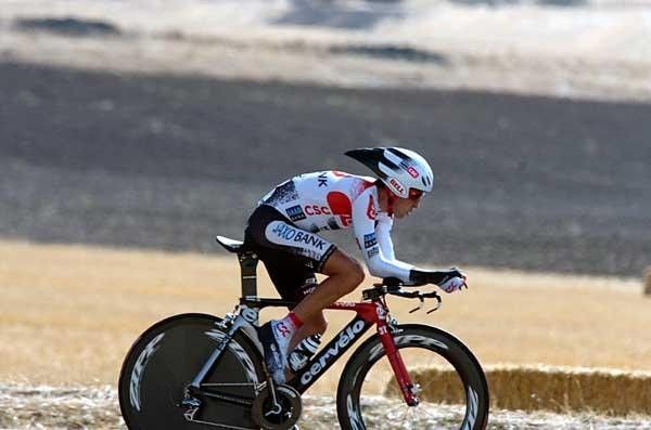 Spain's Carlos Sastre (Team CSC - Saxo Bank) rode in 15th place.