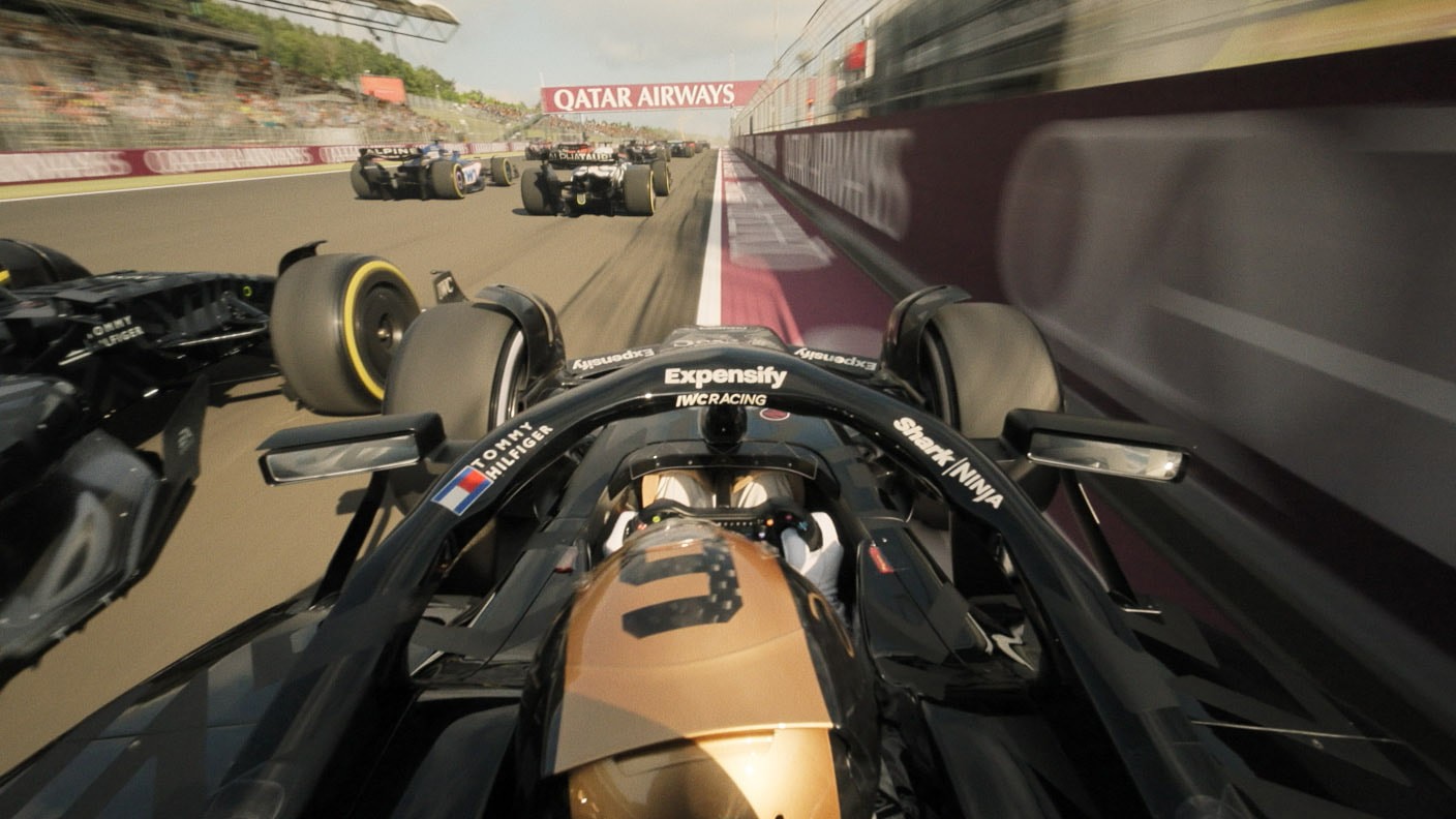 POV shot from a F1 car in F1: The Movie