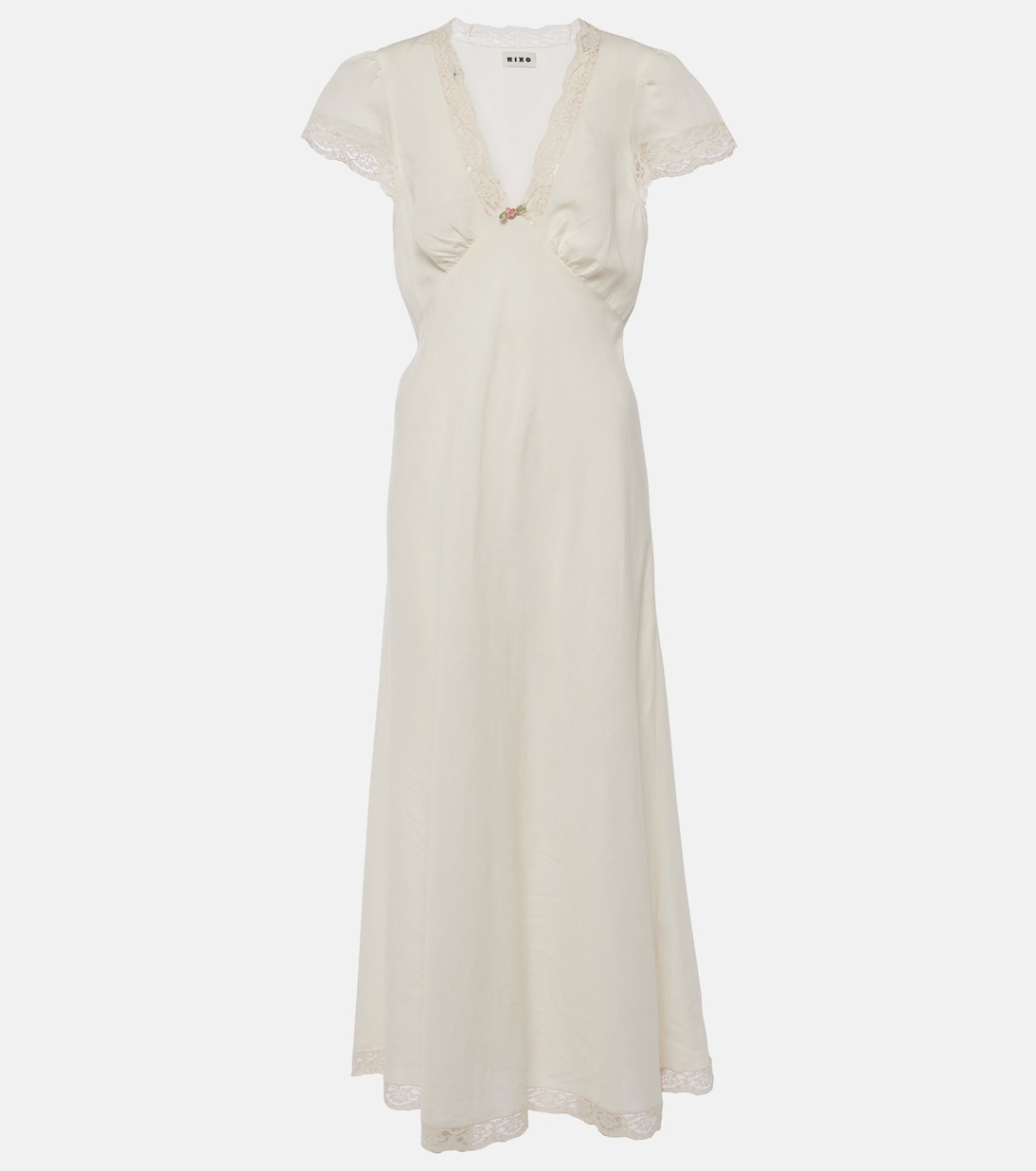 Clarice Lace-Trimmed Midi Dress