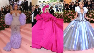 Best met gala themes, three images from the pink carpet