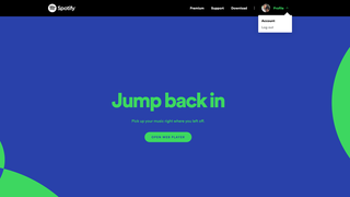 Spotify browser main page