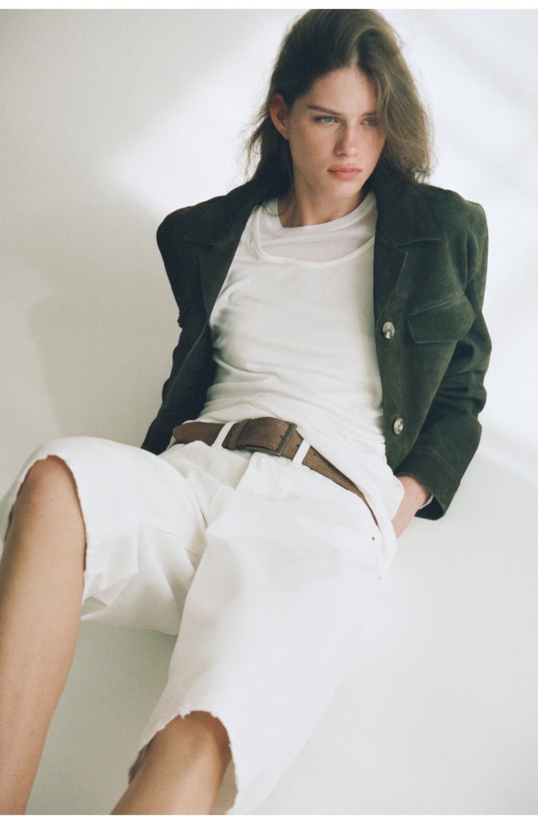 Denim Bermuda Shorts With Belt