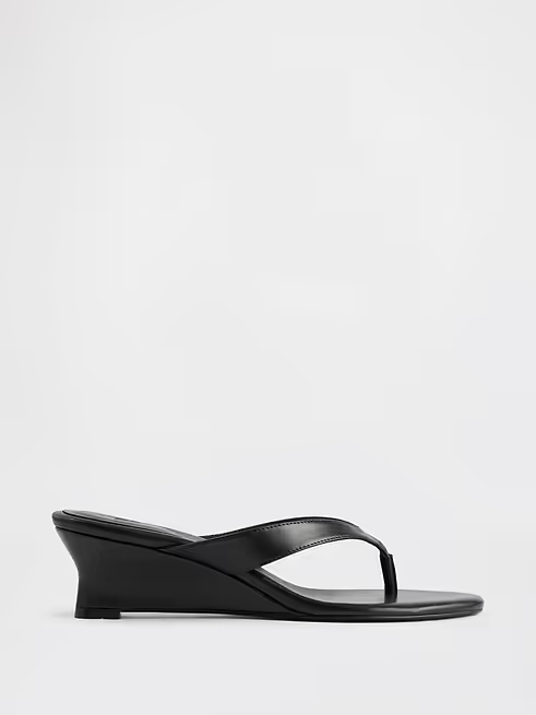 Gap, Vegan Leather Wedge Thong Sandals