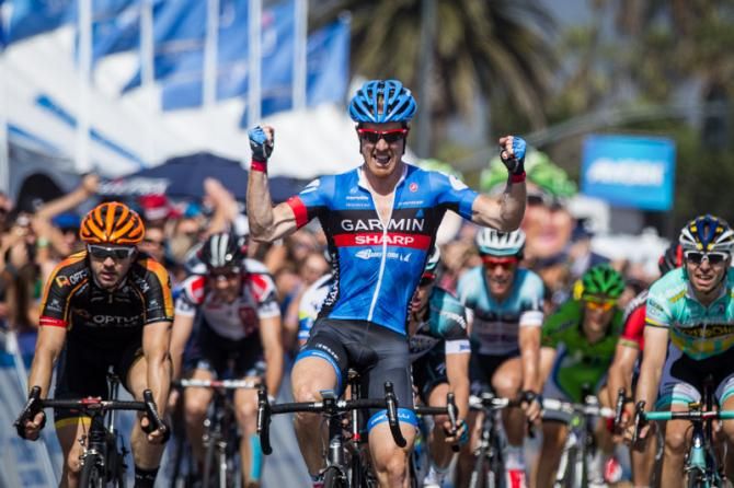 Tyler Farrar (Garmin Sharp) takes his first-ever win at the Amgen Tour of California