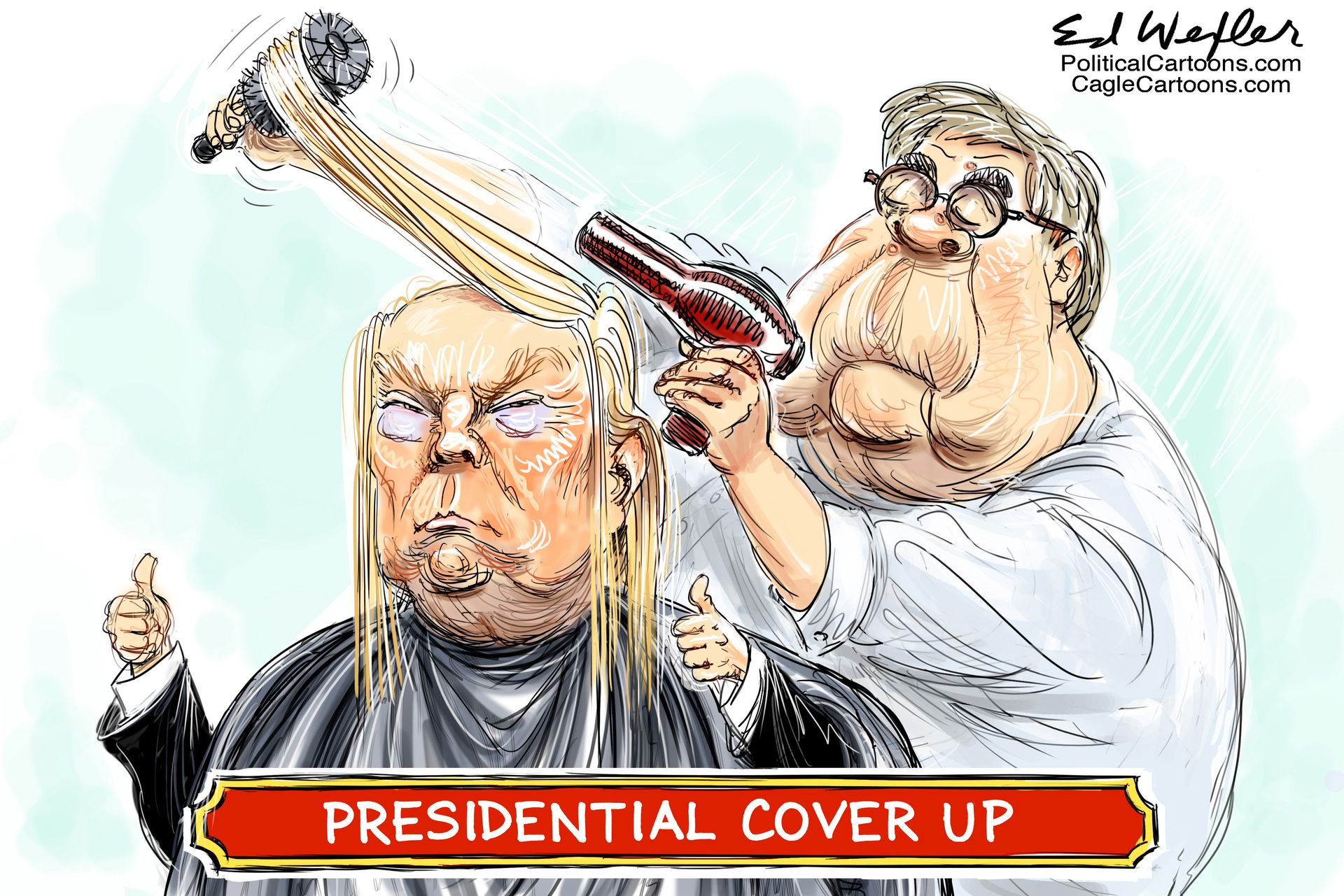 Political Cartoon U.S. Trump Barr Presidential Cover Up | The Week