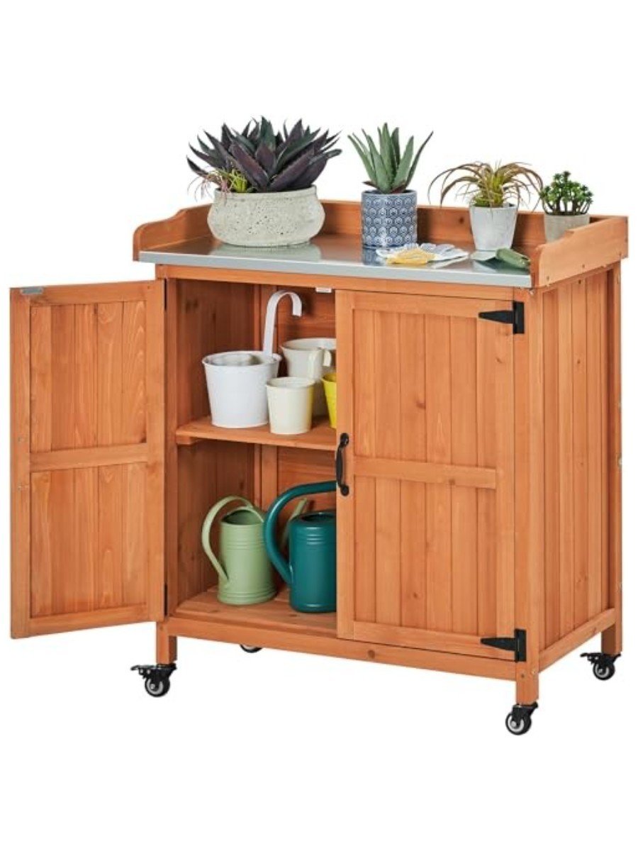 Yaheetech, Garden Potting Bench &amp;amp; Storage Cabinet