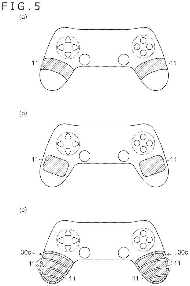 Patent illustrations for an elastic, deformable controller from Sony