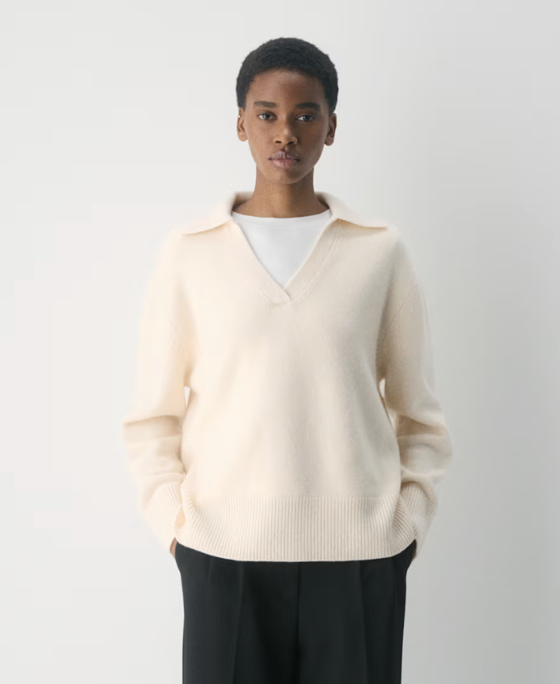 Aritzia, Plush Cashmere Oversized Polo Sweater (Was $228)