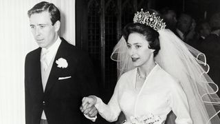 Princess Margaret and her new husband Antony Armstrong-Jones leave Westminister Abbey