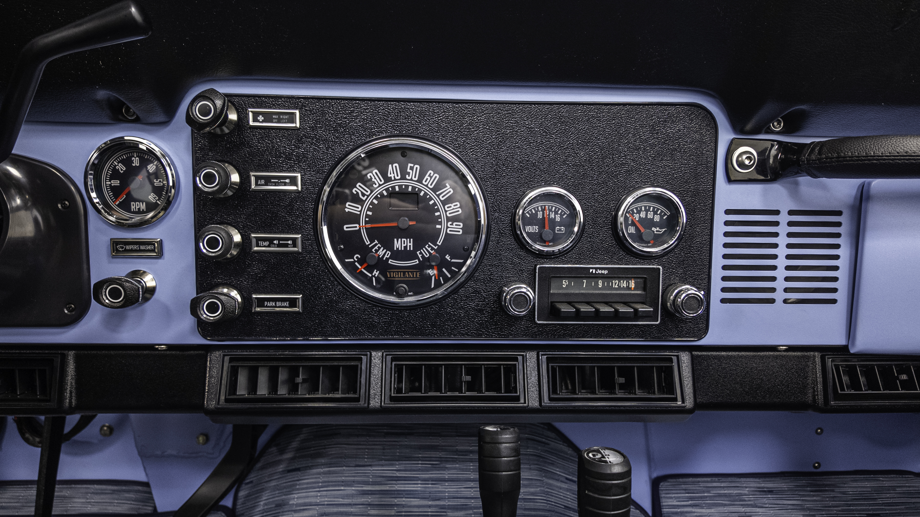 Interior details of the Vigilante Scrambler