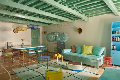 Colourful living room in Kastellorizo house 