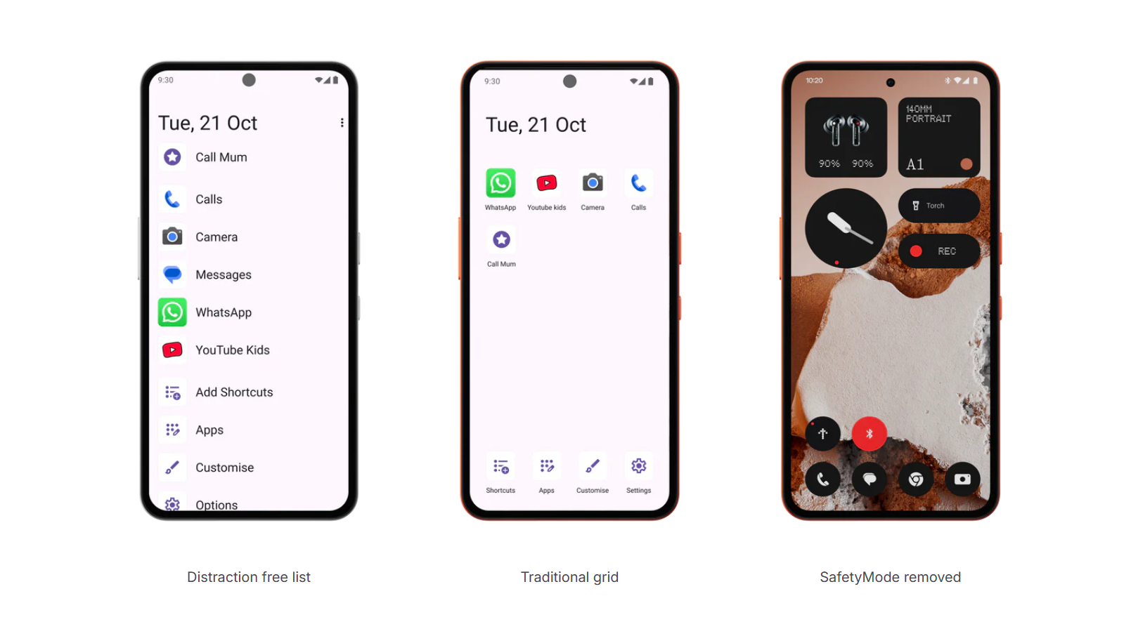 The Other Phone with and without SafetyMode enabled
