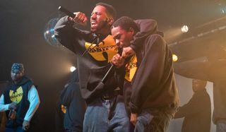 Siddiq Saunderson and Shameik Moore on stage in Wu-Tang: An American Saga.