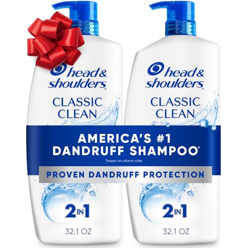 Head &amp;amp; Shoulders Anti-Dandruff Shampoo and Conditioner With 1% Pyrithione Zinc, Classic Clean 2-In-1 Twin Pack, Fresh Scent, Flake Control, Scalp Care, Color-Safe, 32.1 Fl Oz Each