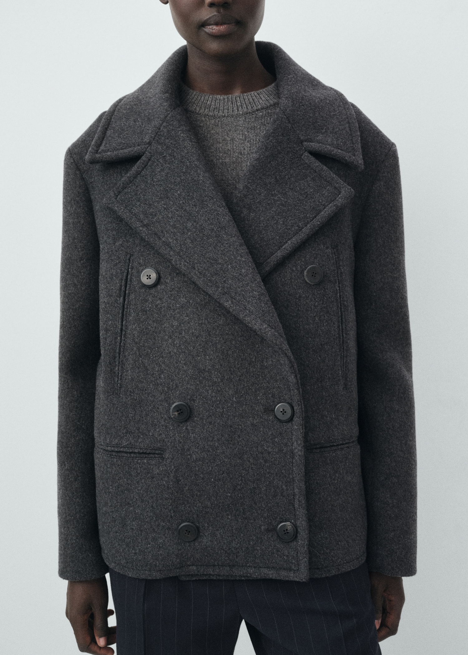 Double-Breasted Wool Coat - Women | Mango United Kingdom