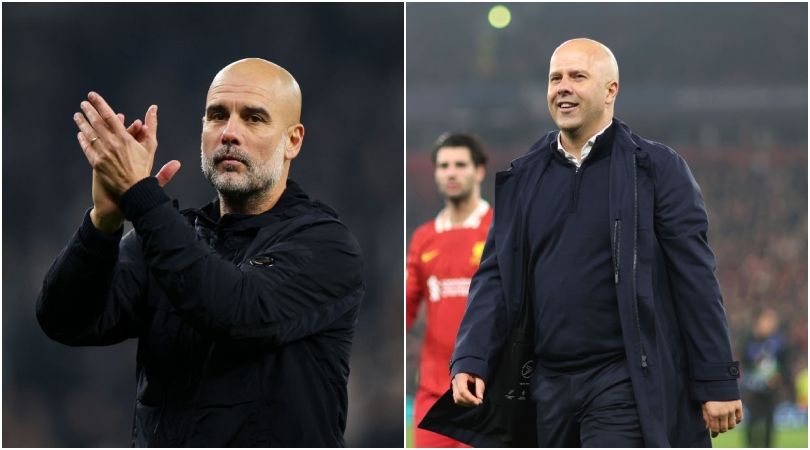 LONDON, ENGLAND - OCTOBER 30: Pep Guardiola, Manager of Manchester City, applauds the fans at the end of the Carabao Cup Fourth Round match between Tottenham Hotspur and Manchester City at Tottenham Hotspur Stadium on October 30, 2024 in London, England. (Photo by Alex Pantling/Getty Images)