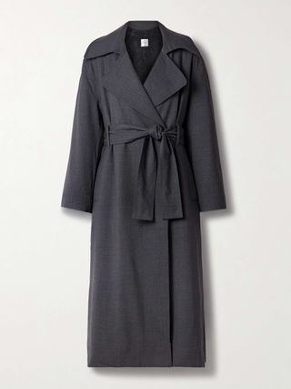 Jane Belted Double-Breasted Wool-Blend Trench Coat