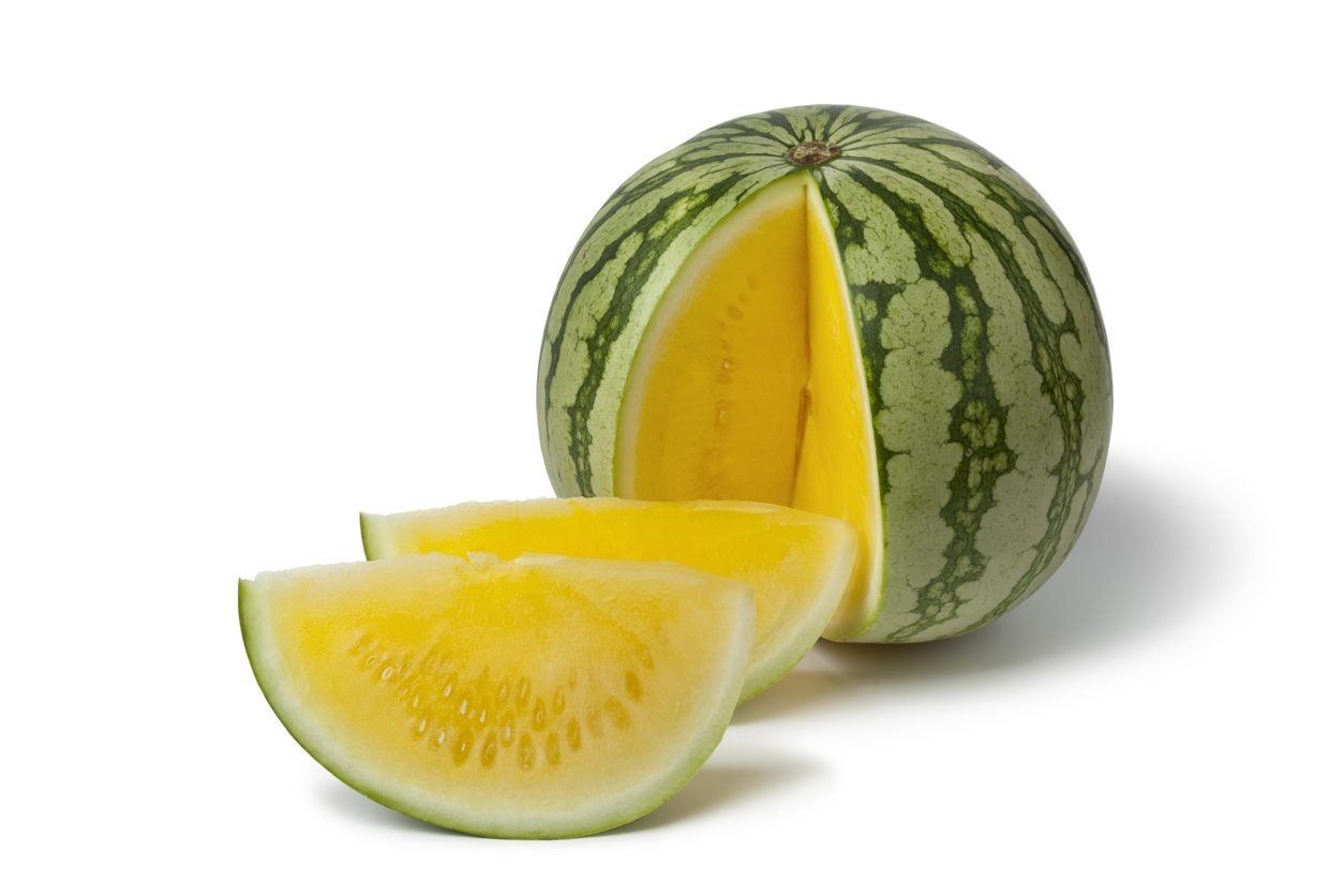 Sliced Open Yellow Buttercup Watermelon