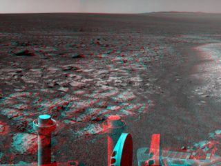 Opportunity's Surroundings on 3,000th Sol, in 3-D
