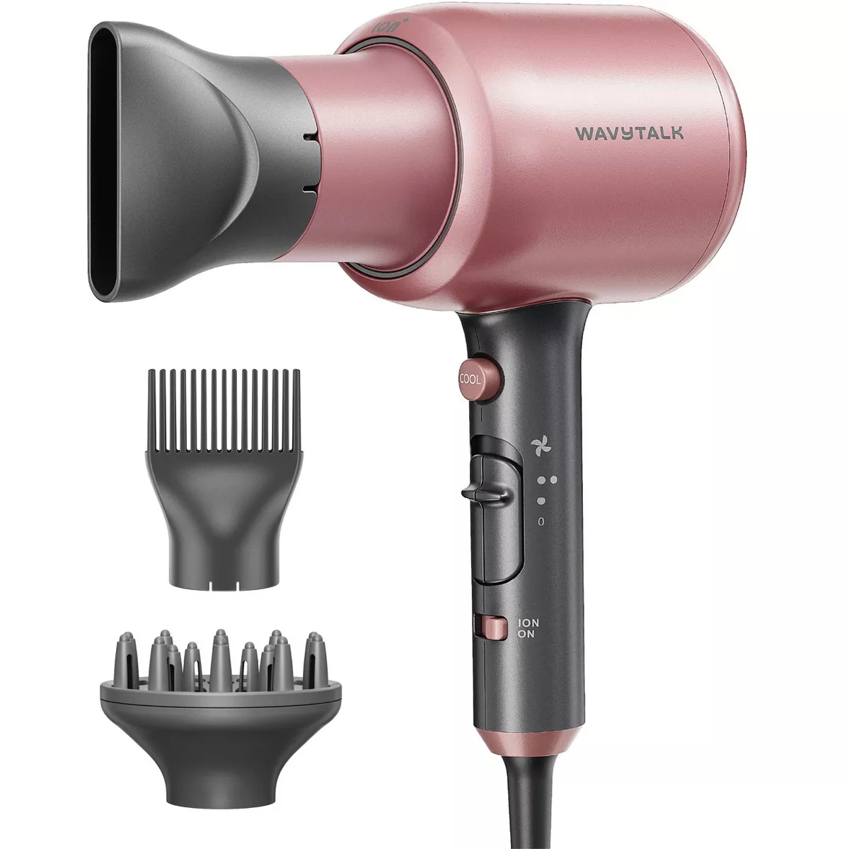Wavytalk Blown Away Ionic Hair Dryer, 1875w Fast Drying Blow Dryer, 3 Attachments for All Hair Types, Model 5967