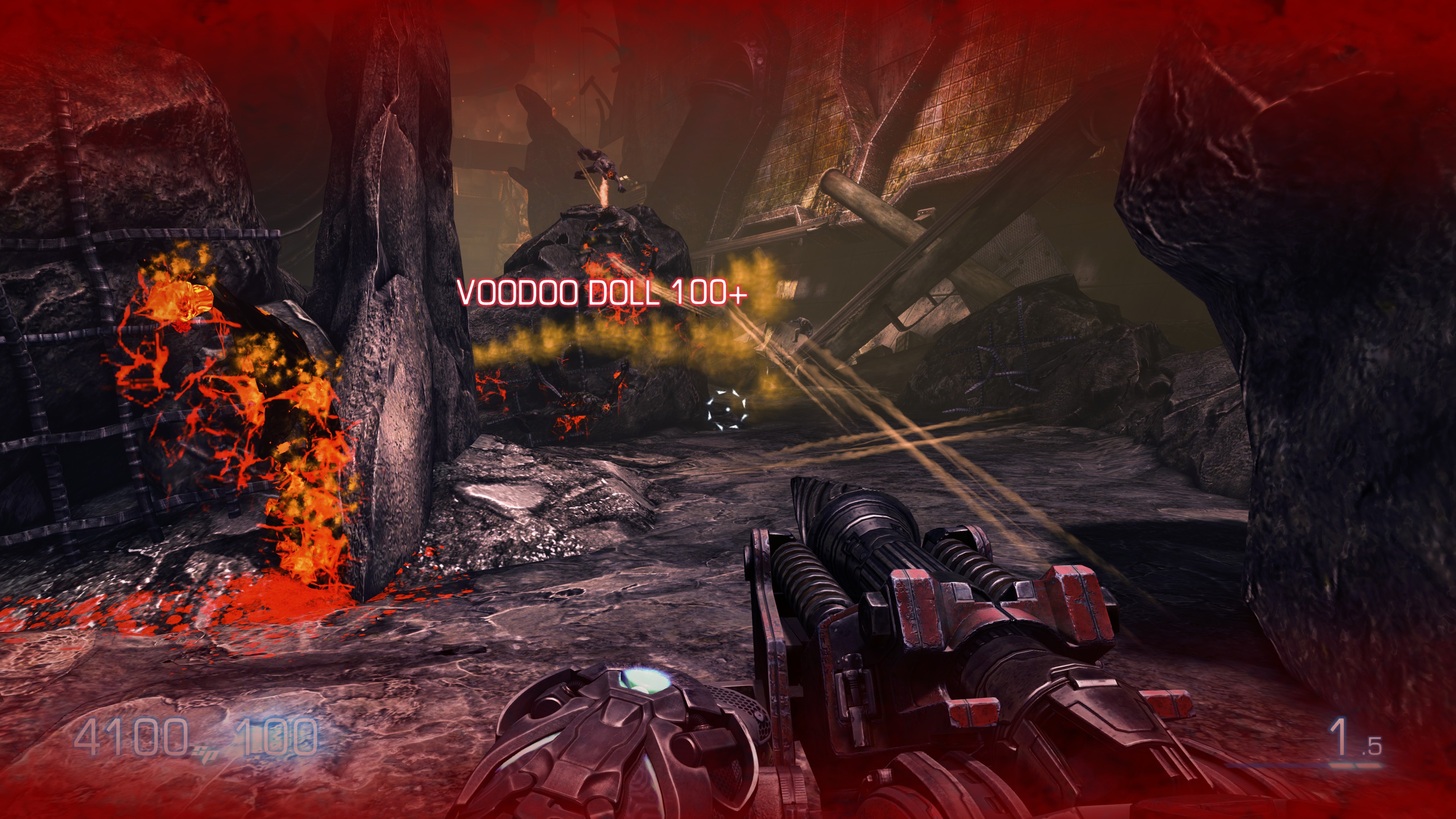 The player impales a Bulletstorm mutant with the penetrator.